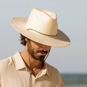 WILL + BEAR Hat Co. Rider Handwoven Palm Straw Hat Size Large New $97